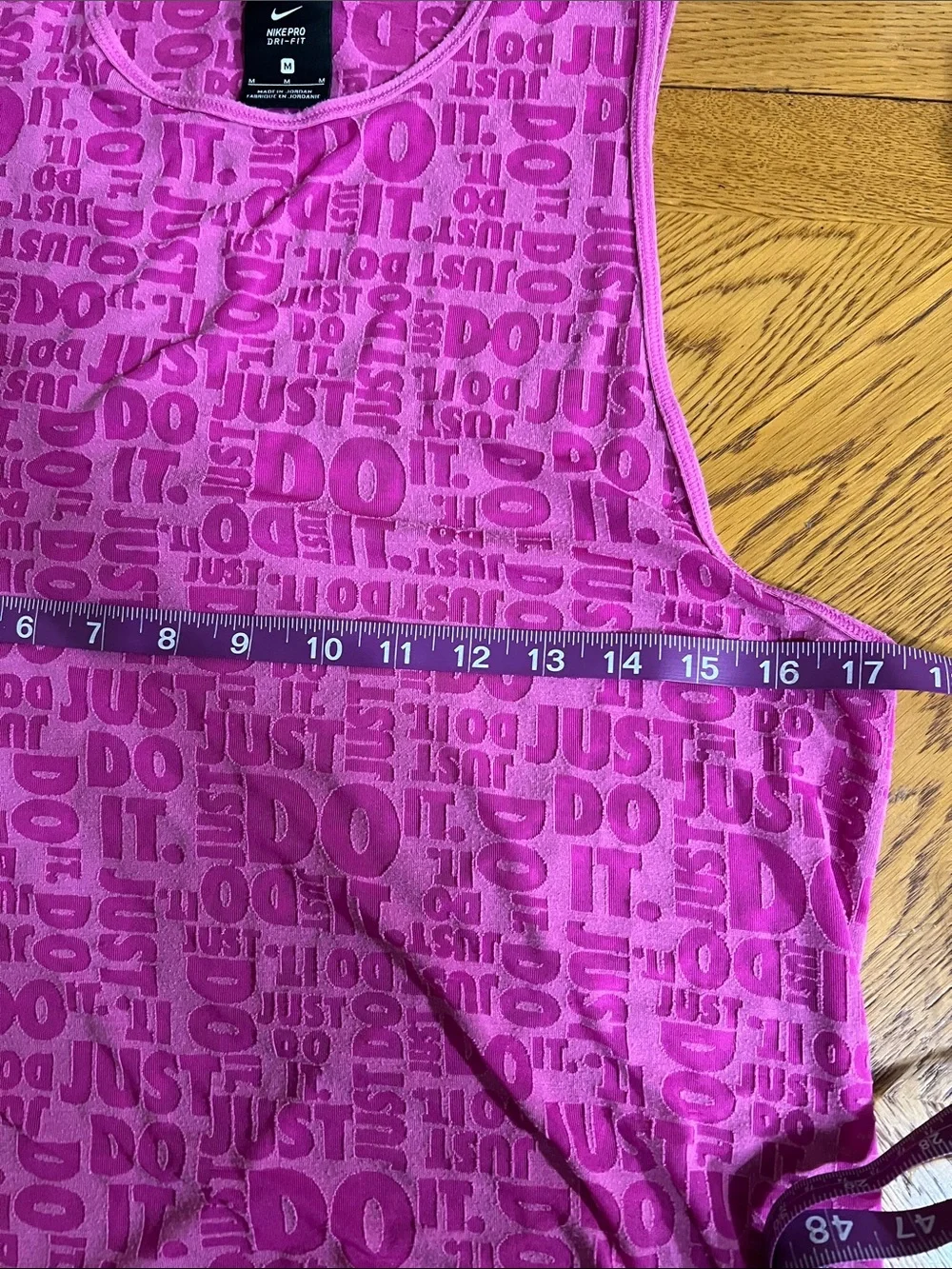 Nike Pink All-Over 'Just Do It' Muscle Tank